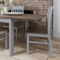 Hever Dining Table With 6 Chairs & 2 Extensions In Grey And Dark Pine -Furniture Store hever dining table with 6 chairs 2 extensions in grey and dark pine p1035 9292 image