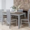Hever Dining Table With 6 Chairs In Grey And Dark Pine