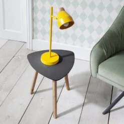 Malme Side Table Occasional Medium In Dark Grey And Natural Pine