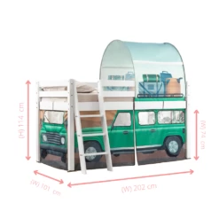 Moro Cabin Bed Midsleeper With Safari Overland Off Road Package In Classic White -Furniture Store moro cabin bed midsleeper with safari overland off road package in classic white p1111 10309 image