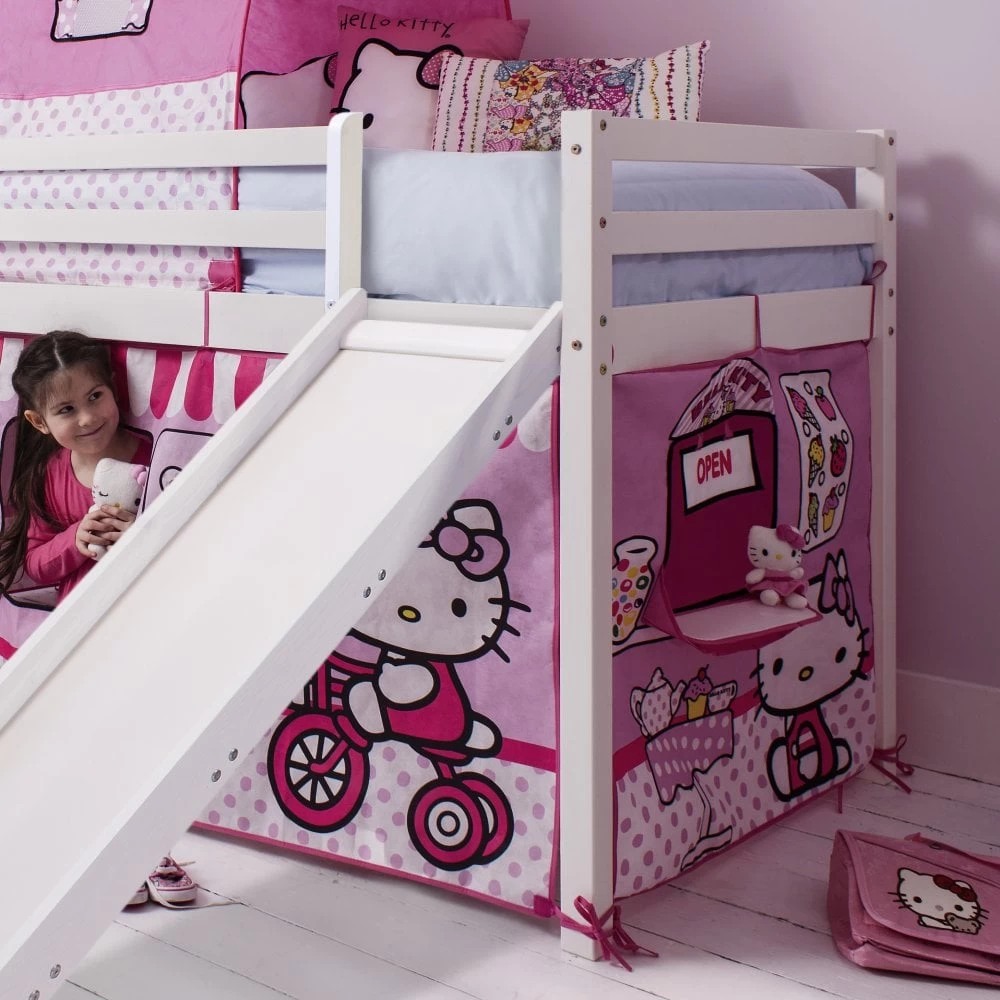 Moro Cabin Bed Midsleeper With Slide & Hello Kitty Package In Classic White 5 Moro Cabin Bed Midsleeper With Slide & Hello Kitty Package In Classic White - Image 3