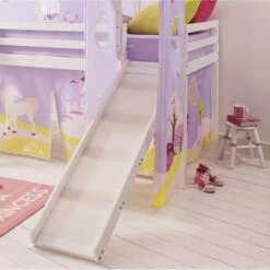 Moro Cabin Bed Midsleeper With Slide & Princess Fairytale Package In Classic White -Furniture Store moro cabin bed midsleeper with slide princess fairytale package p57 10583 image 71a69ab6 e1af 4fe3 bb6b 2151524f0824