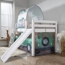 Moro Cabin Bed Midsleeper With Slide & Safari Overland Off Road Package In Classic White -Furniture Store moro cabin bed midsleeper with slide safari overland off road package in classic white p1120 10310 image