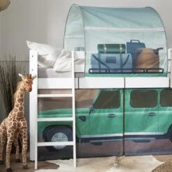 Moro Cabin Bed Midsleeper With Slide & Safari Overland Off Road Package In Classic White -Furniture Store moro cabin bed midsleeper with slide safari overland off road package in classic white p1120 10975 image