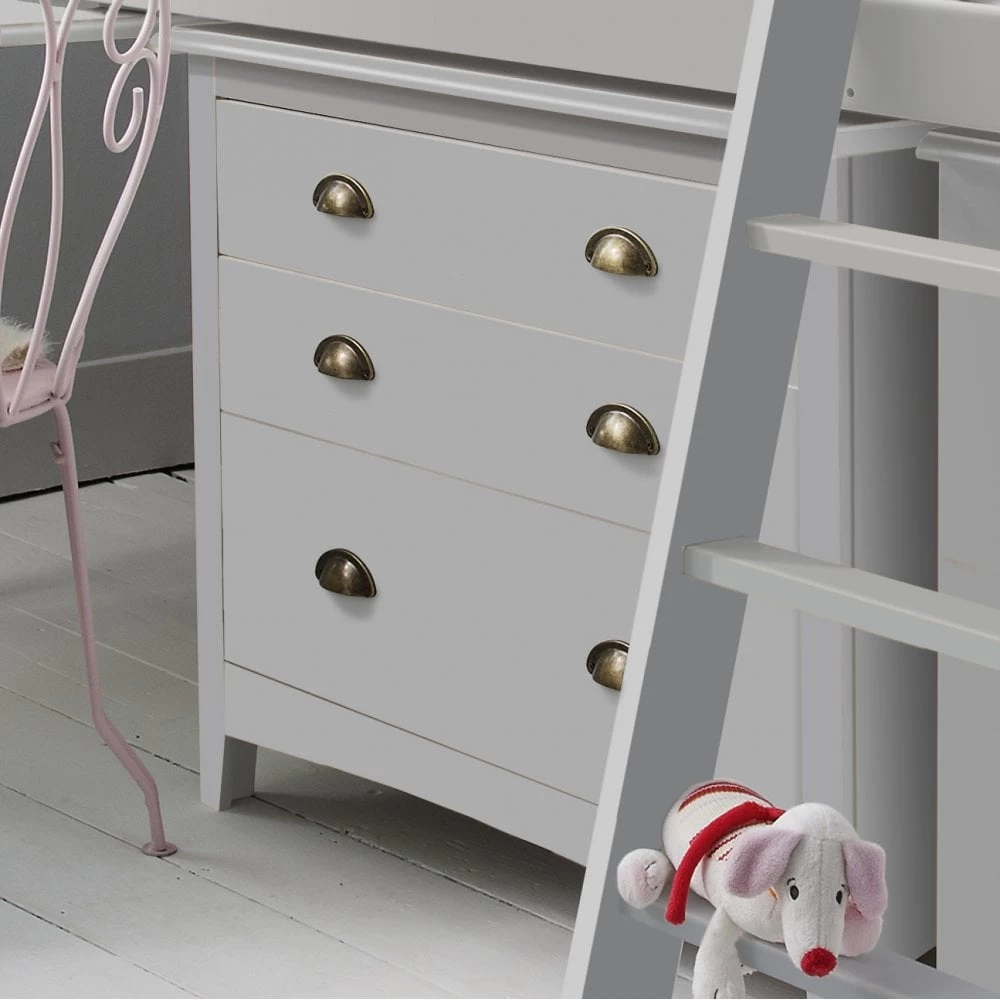 Moro Chest Of Drawers 3 Drawer In Silk Grey 4 Moro Chest Of Drawers 3 Drawer In Silk Grey - Image 2