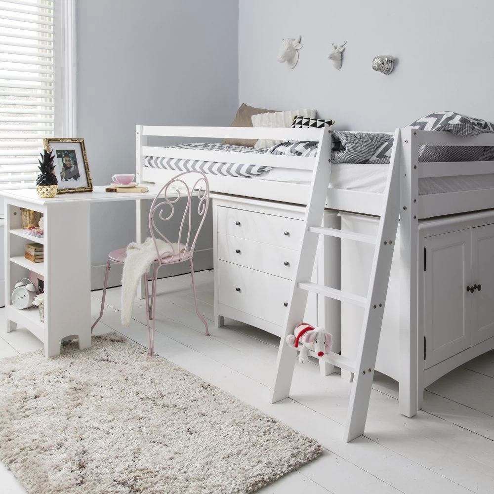 Moro Pullout Desk With Built In Bookshelf In Classic White 8 Moro Pullout Desk With Built In Bookshelf In Classic White - Image 6
