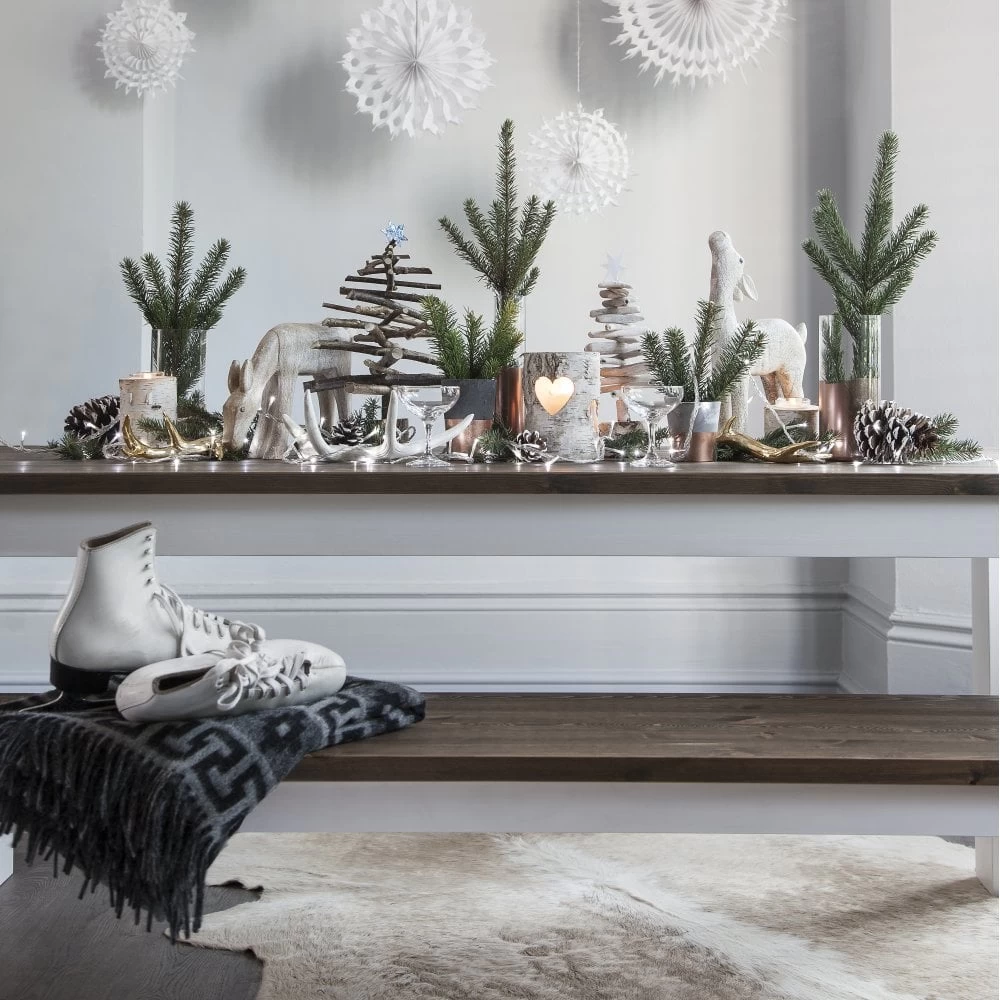 Nordic Bench In Classic White And Pine 7 Nordic Bench In Classic White And Pine - Image 5