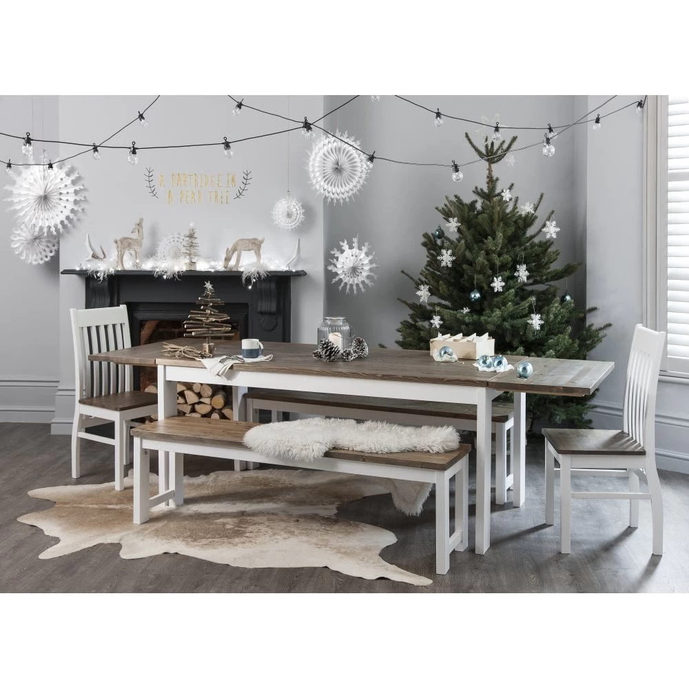 Nordic Bench In Classic White And Pine 8 Nordic Bench In Classic White And Pine - Image 6