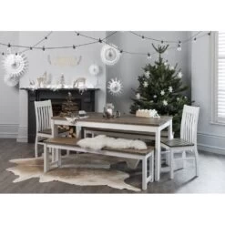 Nordic Dining Table In Classic White And Pine