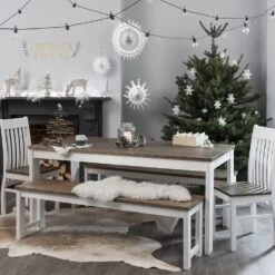 Nordic Dining Table In Classic White And Pine -Furniture Store nordic dining table in classic white and pine p729 6372 image