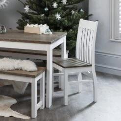 Nordic Dining Table In Classic White And Pine -Furniture Store nordic dining table in classic white and pine p729 9457 image