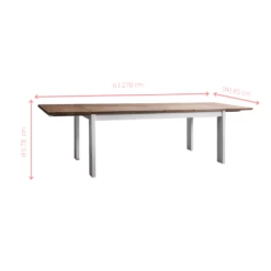 Nordic Dining Table With 6 Chairs & 2 Extensions In Classic White And Pine 14 Nordic Dining Table With 6 Chairs & 2 Extensions In Classic White And Pine -Furniture Store nordic dining table with 6 chairs 2 extensions in classic white and pine p728 13132 image