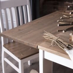 Nordic Dining Table With 6 Chairs & 2 Extensions In Classic White And Pine 12 Nordic Dining Table With 6 Chairs & 2 Extensions In Classic White And Pine -Furniture Store nordic dining table with 6 chairs 2 extensions in classic white and pine p728 9416 image