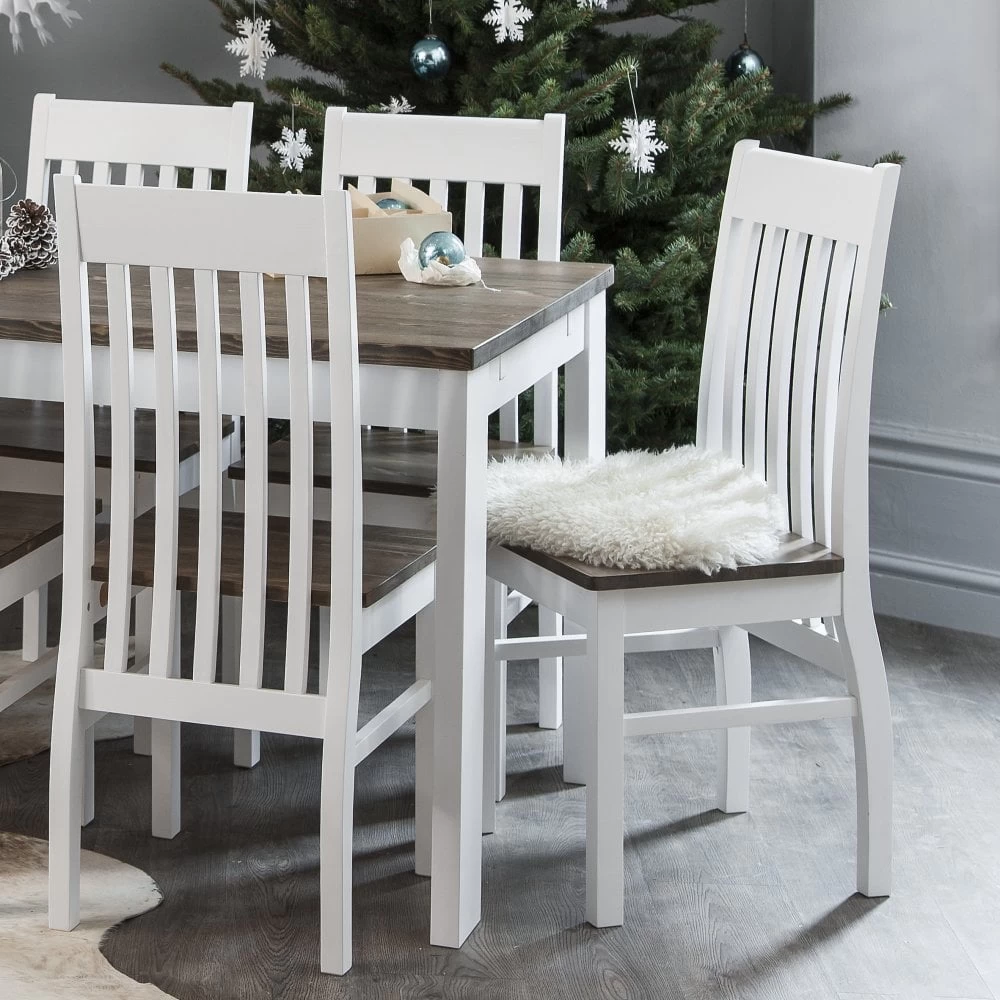 Nordic Dining Table With 6 Chairs In Classic White And Pine 7 Nordic Dining Table With 6 Chairs In Classic White And Pine - Image 5