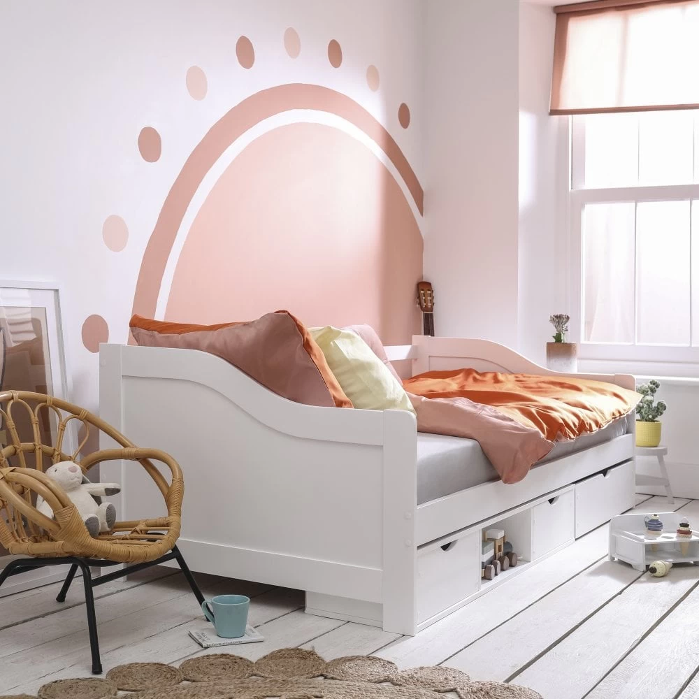 Hove Day Bed With Oda Drawers In White 10 Hove Day Bed With Oda Drawers In White - Image 8