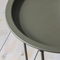 Metal Side Table In Olive Green -Furniture Store olive green metal side table p1081 8602 image