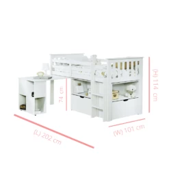 Oliver Cabin Bed Sleepstation With Underbed Storage And Desk In Classic White -Furniture Store oliver cabin bed sleepstation with underbed storage and desk in classic white p978 7598 image