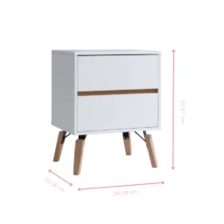 Otto Bedside Table With 2 Drawers In Classic White -Furniture Store otto 2 drawer bedside in classic white p1303 12338 image