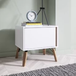 Otto Bedside Table In Classic White