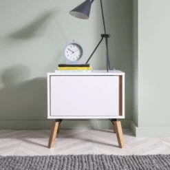 Otto Bedside Table In Classic White -Furniture Store otto bedside table in classic white p1046 8346 image