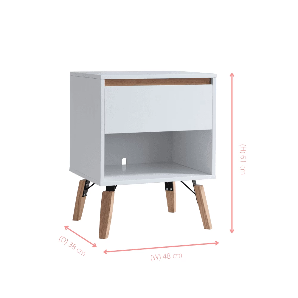 Otto Bedside Table With 1 Drawerin Classic White 6 Otto Bedside Table With 1 Drawerin Classic White - Image 4