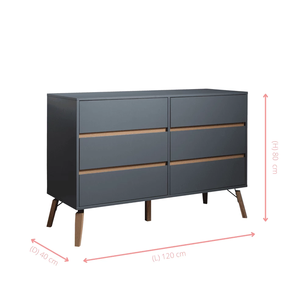 Otto Chest Of Drawers 6 Drawer In Silk Grey 9 Otto Chest Of Drawers 6 Drawer In Silk Grey - Image 7