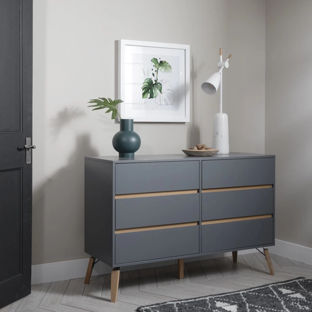Otto Chest Of Drawers 6 Drawer In Silk Grey 3 Otto Chest Of Drawers 6 Drawer In Silk Grey