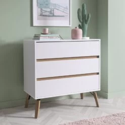 Otto Chest Of Drawers Wide 3 Drawer In Classic White -Furniture Store otto chest of drawers wide 3 drawer in classic white p1049 7063 image