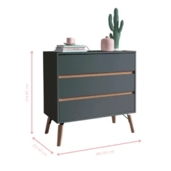 Otto Chest Of Drawers Wide 3 Drawer In Grey -Furniture Store otto chest of drawers wide 3 drawer in grey p1121 12354 image