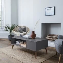 Otto Coffee Table With Cupboard In Grey -Furniture Store otto coffee table with storage in silk grey p1225 12375 image