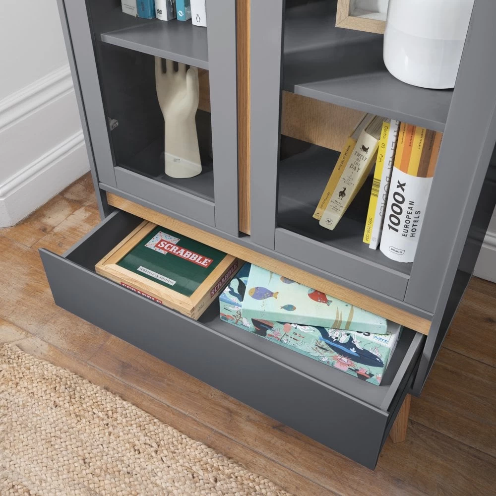 Otto Display Cabinet Dresser In Grey And Natural Pine 5 Otto Display Cabinet Dresser In Grey And Natural Pine - Image 3