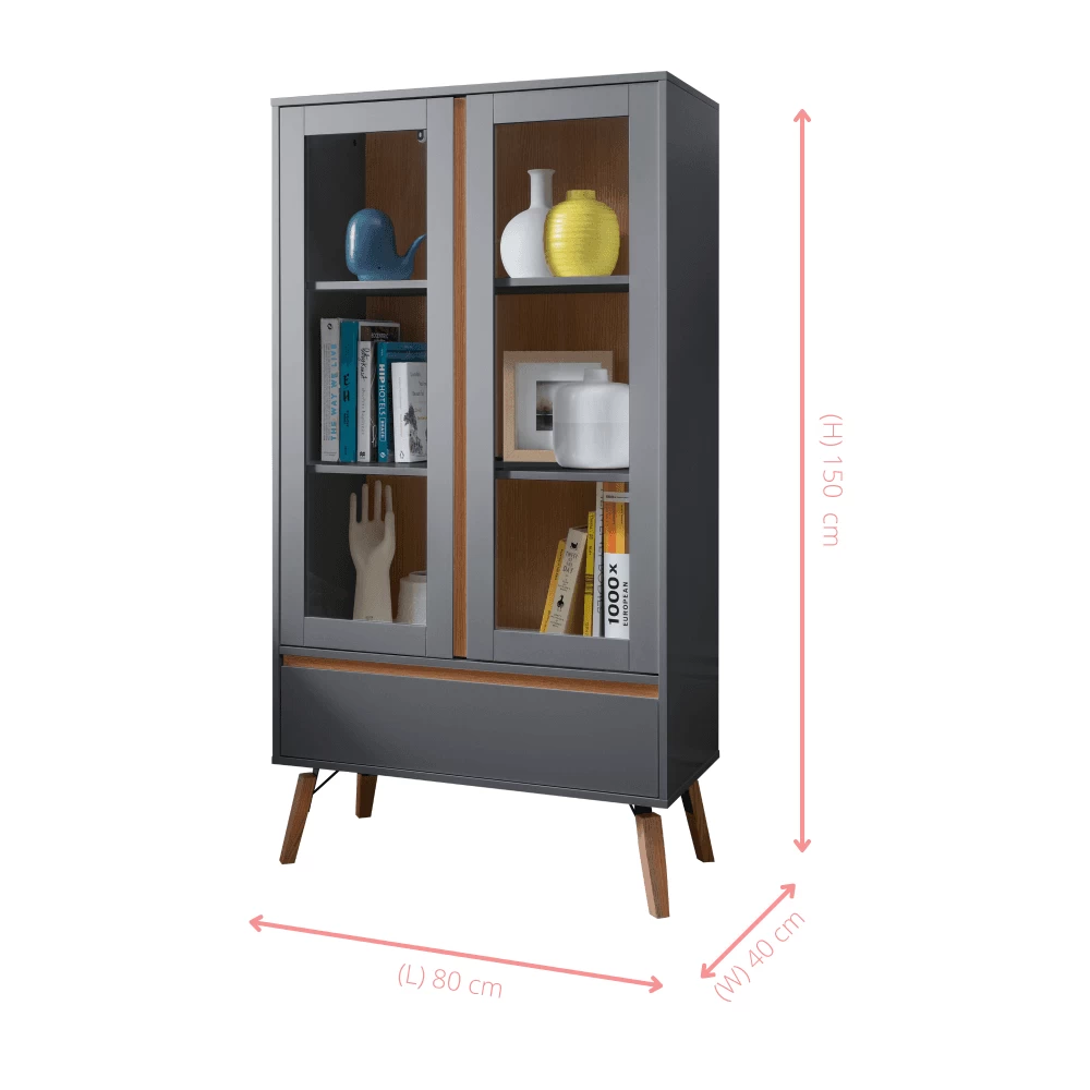 Otto Display Cabinet Dresser In Grey And Natural Pine 10 Otto Display Cabinet Dresser In Grey And Natural Pine - Image 8