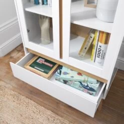 Otto Display Cabinet Dresser In Solid White And Natural Pine -Furniture Store otto display cabinet dresser in solid white and natural pine p1226 10737 image