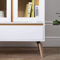 Otto Display Cabinet Dresser In Solid White And Natural Pine -Furniture Store otto display cabinet dresser in solid white and natural pine p1226 11115 image