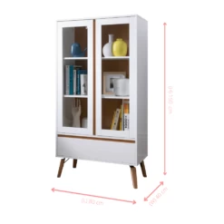 Otto Display Cabinet Dresser In Solid White And Natural Pine -Furniture Store otto display cabinet dresser in solid white and natural pine p1226 12380 image