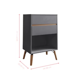 Otto Oversize Side Table Chest 2 Drawer With Storage In Grey -Furniture Store otto oversize side table chest 2 drawer storage in grey p1246 12342 image