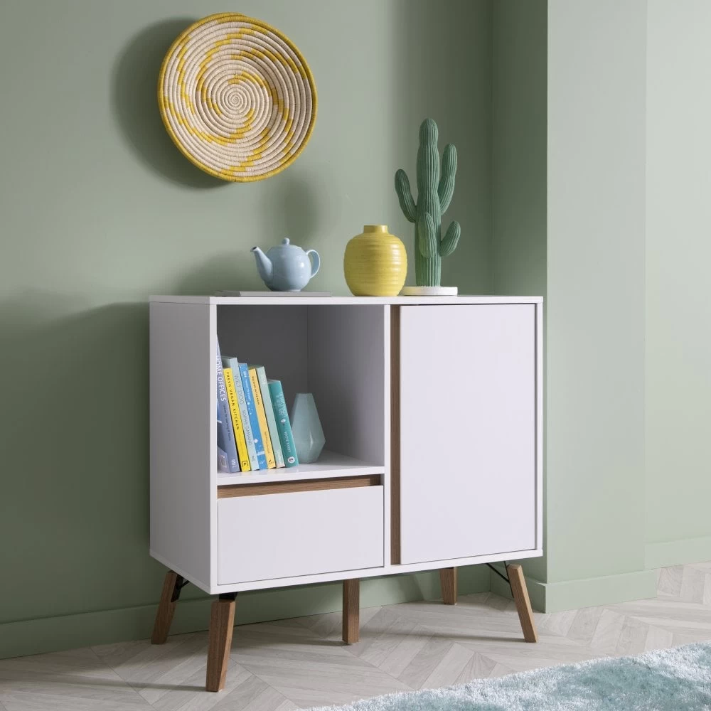 Otto Sideboard Small With Drawer In Classic White 8 Otto Sideboard Small With Drawer In Classic White - Image 6