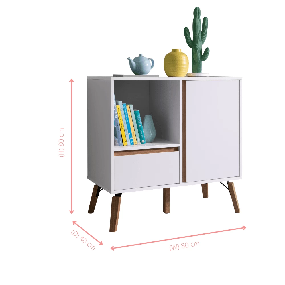 Otto Sideboard Small With Drawer In Classic White 9 Otto Sideboard Small With Drawer In Classic White - Image 7