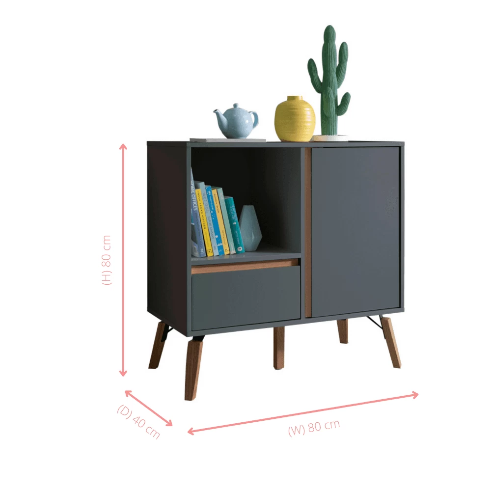 Otto Sideboard Small With Drawer In Grey 6 Otto Sideboard Small With Drawer In Grey - Image 4