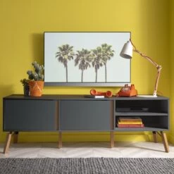 Otto TV Unit In Grey -Furniture Store otto tv unit with storage in grey p1119 7160 image