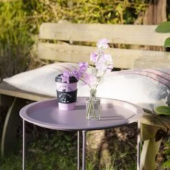 Outdoor Bistro Garden Tray Table In Blush Pink