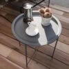Outdoor Bistro Garden Tray Table In Charcoal Grey