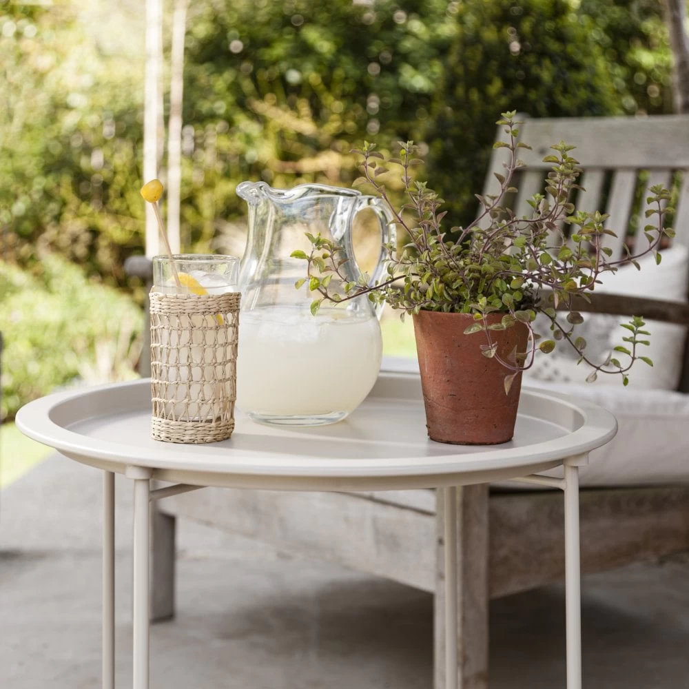 Outdoor Bistro Garden Tray Table In Light Silver 3 Outdoor Bistro Garden Tray Table In Light Silver - Image 2