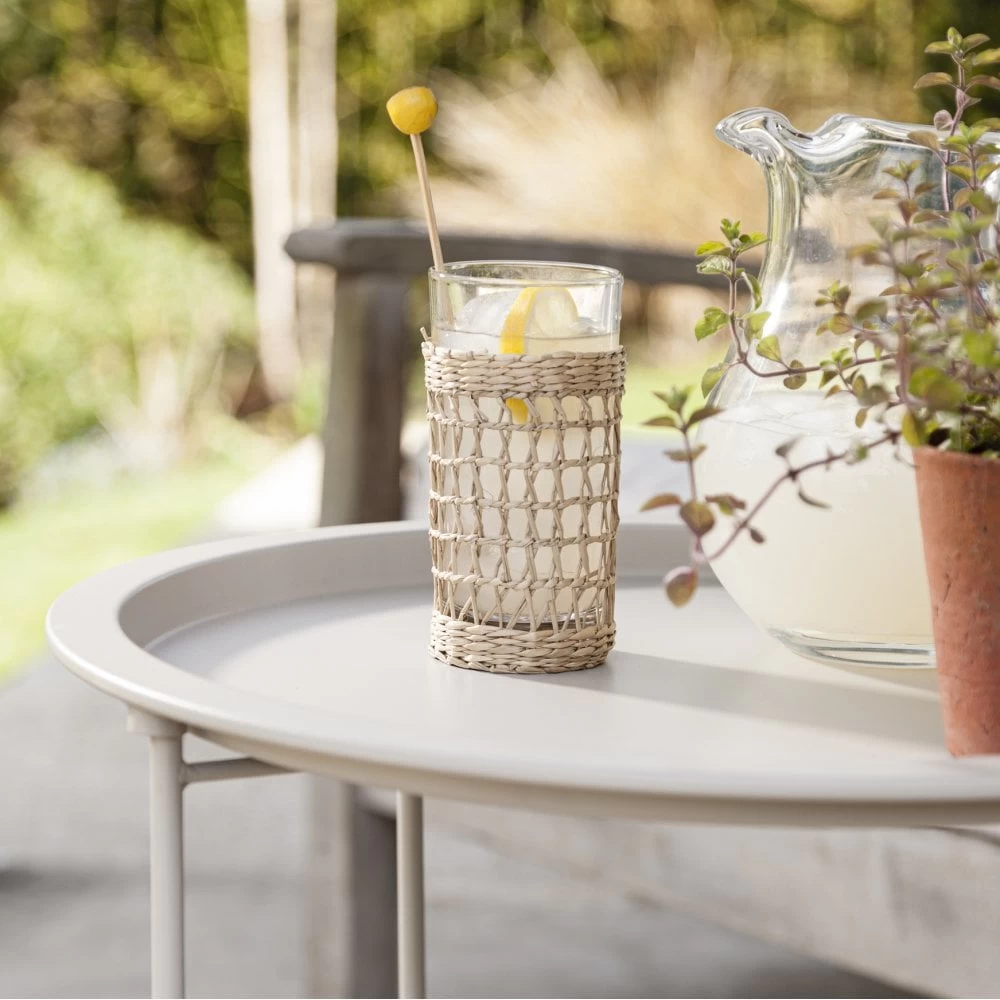 Outdoor Bistro Garden Tray Table In Light Silver 5 Outdoor Bistro Garden Tray Table In Light Silver - Image 4