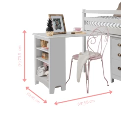 Pullout Desk With Built-in Bookshelf In Grey -Furniture Store pullout desk with built in bookshelf in grey p902 10281 image