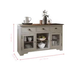Sideboard Canterbury In Grey And Dark Pine 3 Drawer -Furniture Store sideboard canterbury in grey and dark pine 3 drawer p664 12734 image