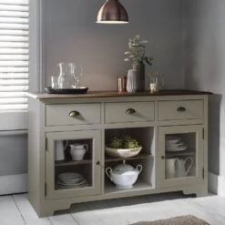 Sideboard Canterbury In Grey And Dark Pine 3 Drawer -Furniture Store sideboard canterbury in grey and dark pine 3 drawer p664 12750 image