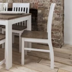 Single Hever Dining Chair In White And Dark Pine -Furniture Store single hever dining chair in white and dark pine p1268 11308 image