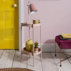 Solna Small Side Table In Blush Pink -Furniture Store solna small side table in blush pink p1144 8577 image