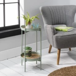 Solna Small Side Table In Green -Furniture Store solna small side table in light green p1143 8553 image